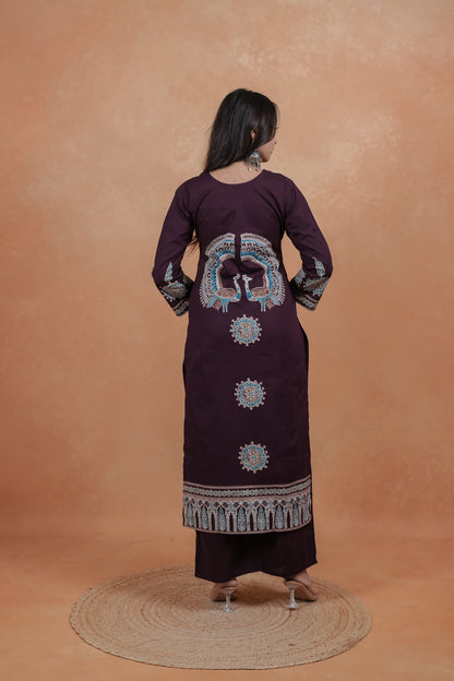 Ethnic Motif Printed Salwar Suit Set